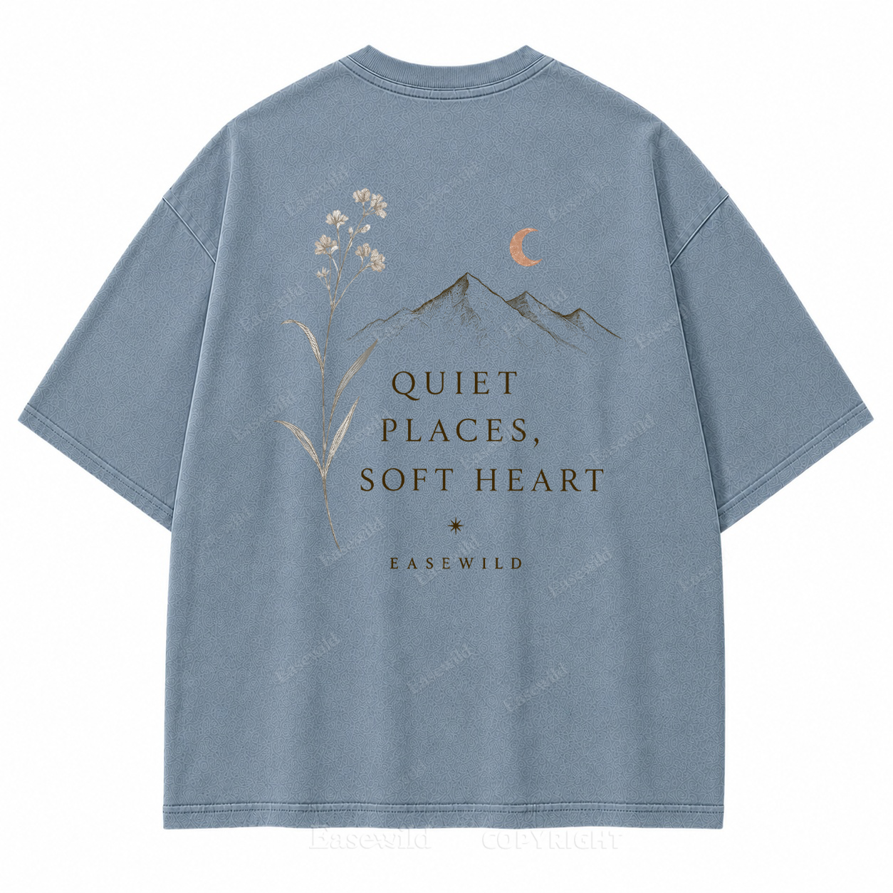 Quiet Places, Soft Heart Washed Back Print Tee
