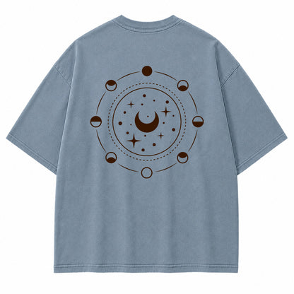 Lunar Phase Celestial Moon Graphic T-Shirt