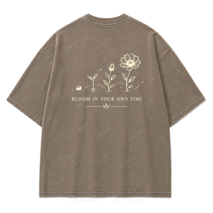 Bloom In Your Own Time Washed Print Tee