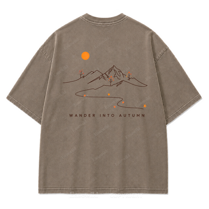 Wander Into Autumn Washed Print Tee