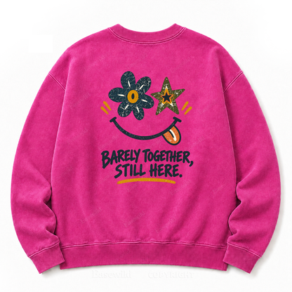 Retro Flower Star Smiley Washed Sweatshirt