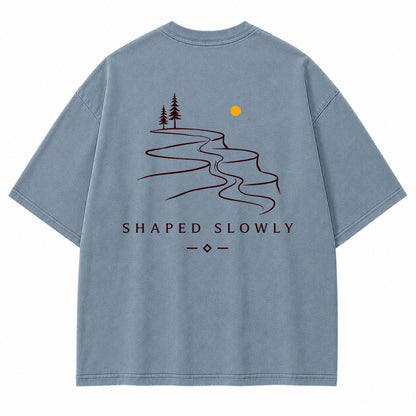 Shaped Slowly Canyon River Graphic T-Shirt