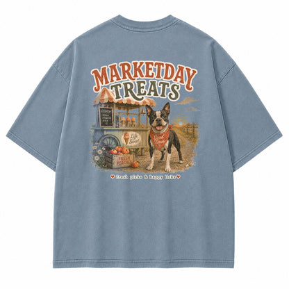 Marketday Treats Boston Terrier Graphic T-Shirt