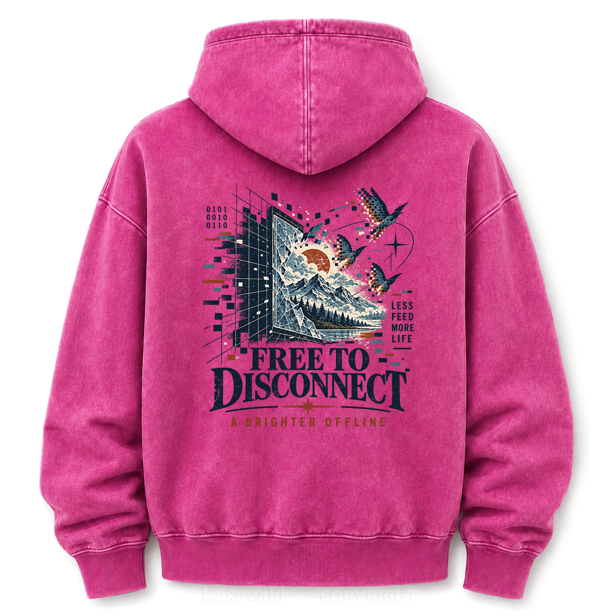 Pixel to Peaks Washed Graphic Hoodie
