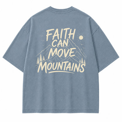 Faith Mountains Line Art Graphic T-Shirt