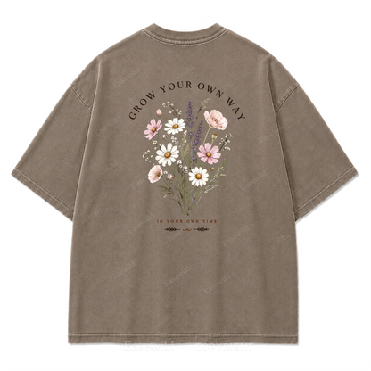 Grow Your Own Way Wildflower Washed Print Tee