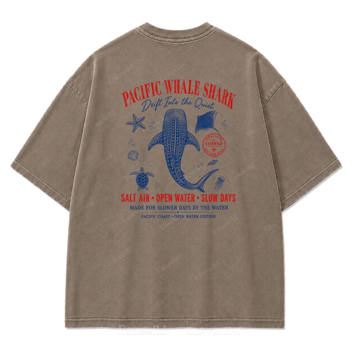 Pacific Whale Shark Washed Print Tee