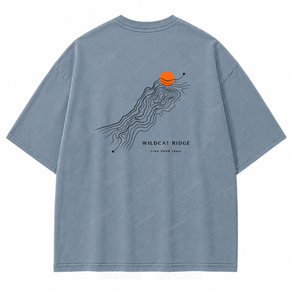 Wildcat Ridge Trail Washed Back Print Tee