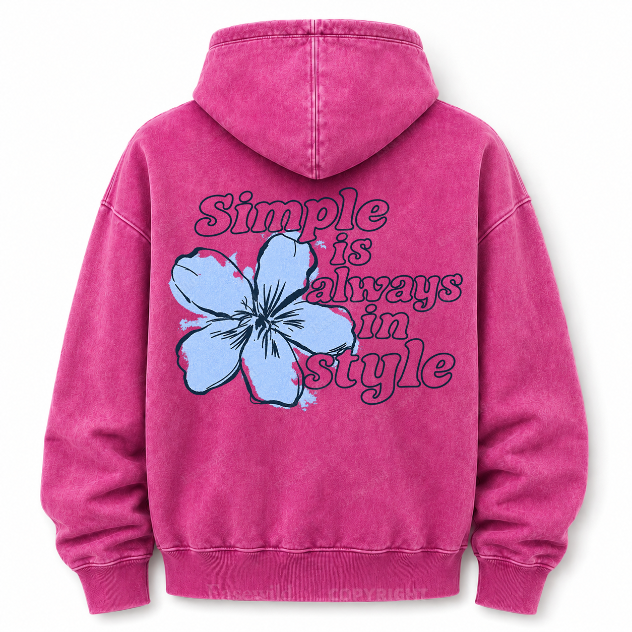 Simple Is Always In Style Floral Washed Graphic Hoodie