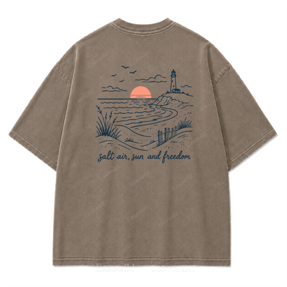 Salt Air Sun and Freedom Washed Print Tee
