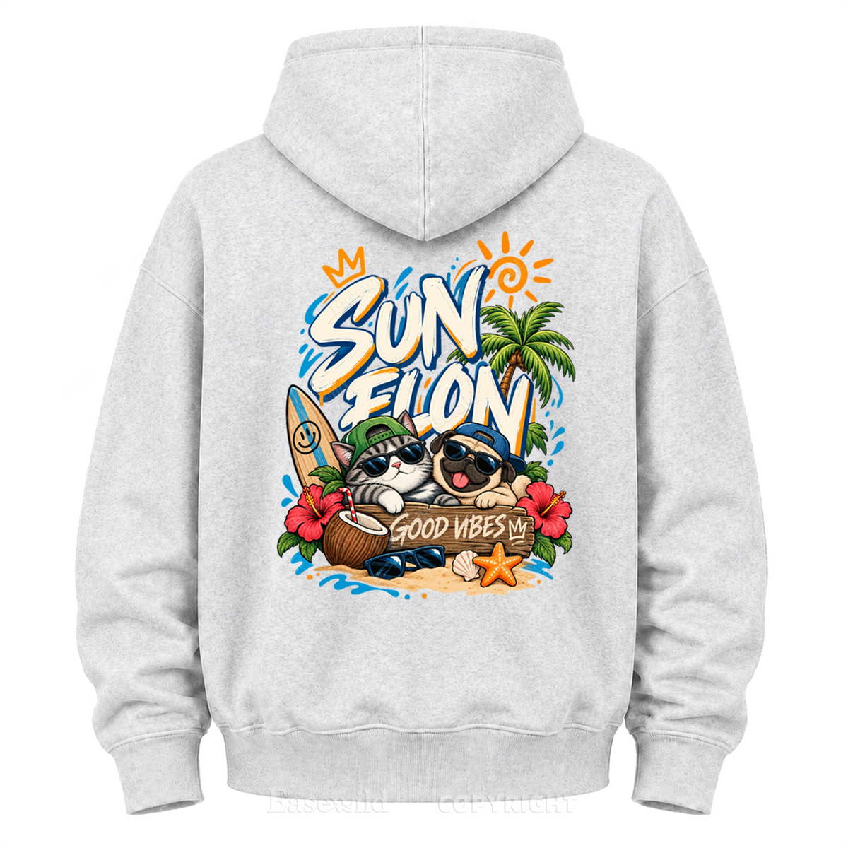 Sun Flow Good Vibes Graphic Hoodie