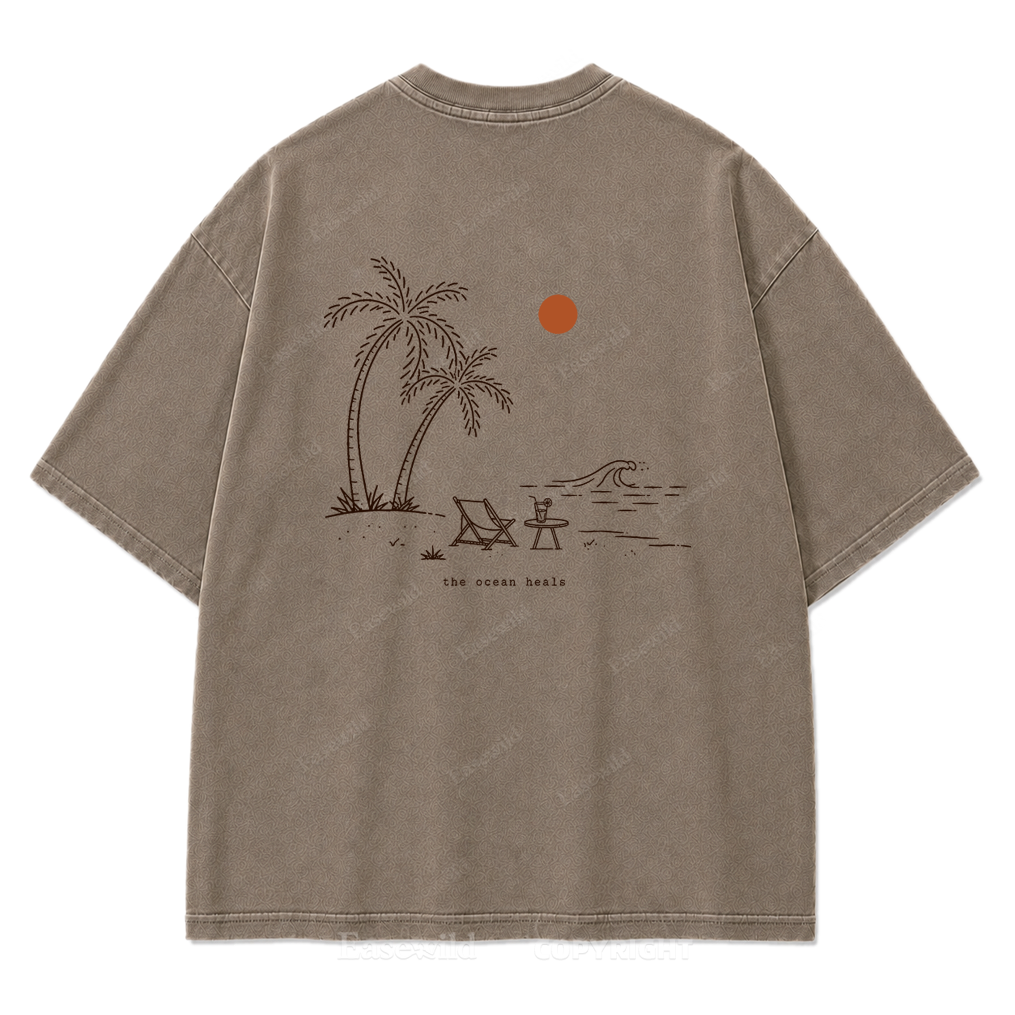 Das Meer heilt T-Shirt mit verwaschenem Aufdruck