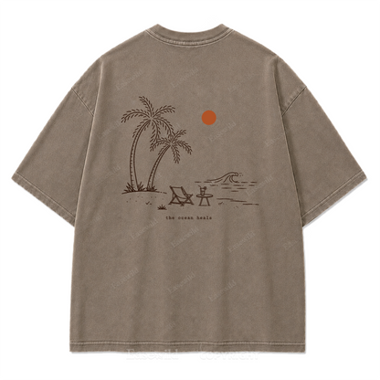 Das Meer heilt T-Shirt mit verwaschenem Aufdruck