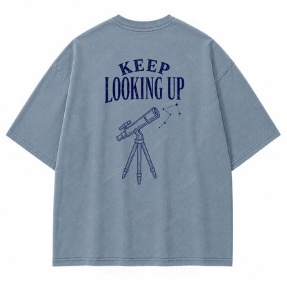 Keep Looking Up Graphic Back Print Tee