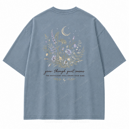 Grow Through Quiet Garden Washed Back Print Tee