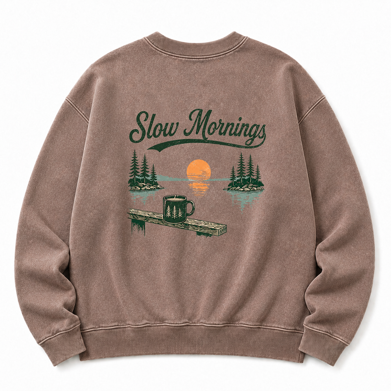 Slow Mornings Washed Graphic Sweatshirt