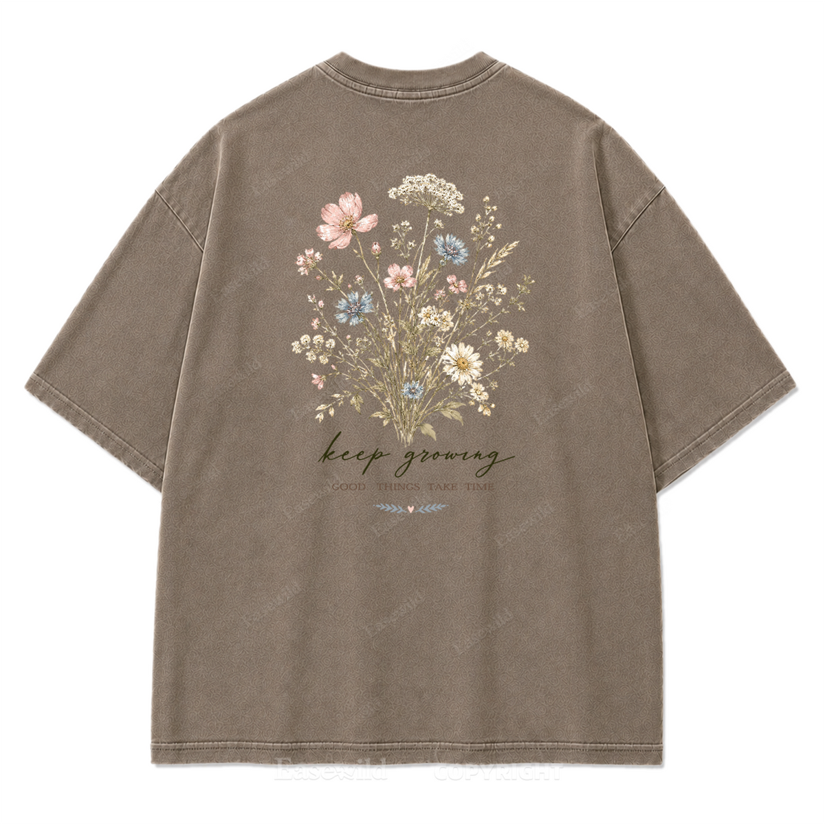 Keep Growing Floral Washed Print Tee