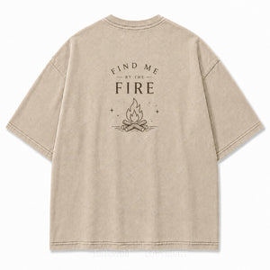 Find Me by the Fire Minimalist Campfire Tee