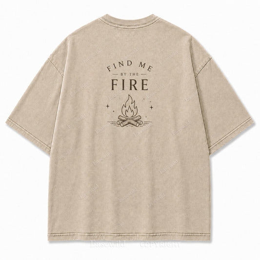 Find Me by the Fire Minimalist Campfire Tee