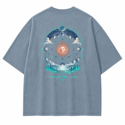 Celestial Path Solar Moon Graphic T-Shirt