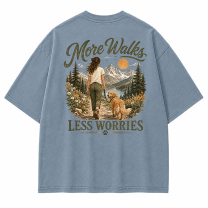 More Walks Less Worries Graphic T-Shirt