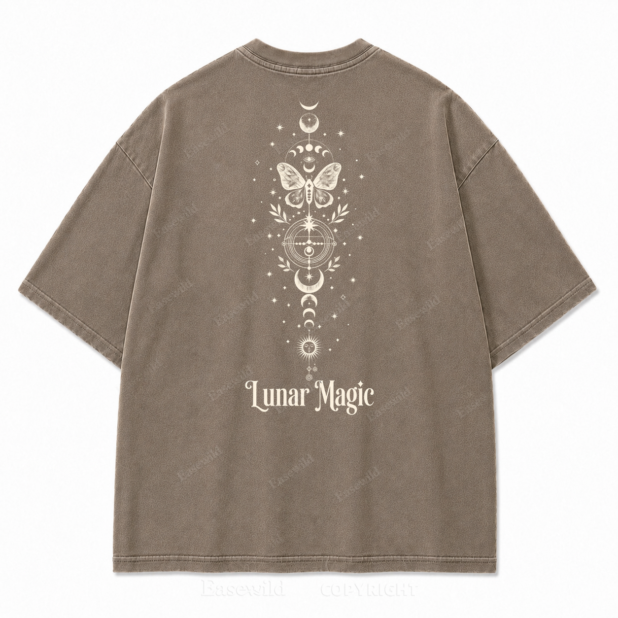 Lunar Magic Celestial Moth Moon‑Phase Graphic Print Tee