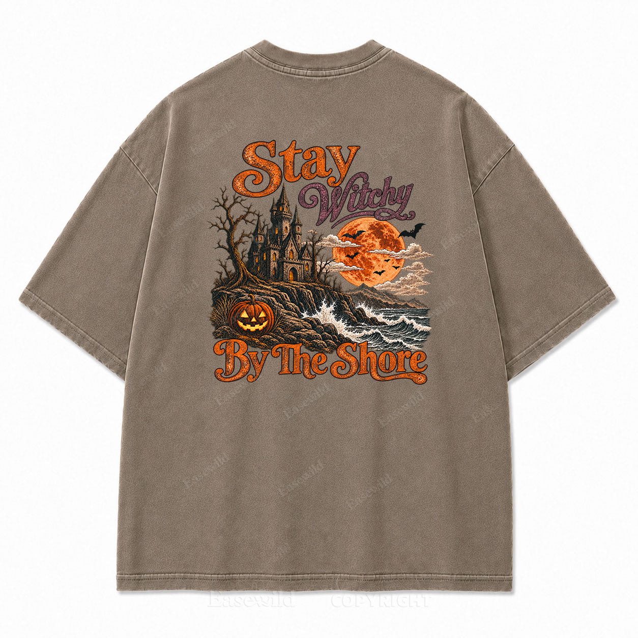 Stay Witchy  Halloween Washed Print Tee