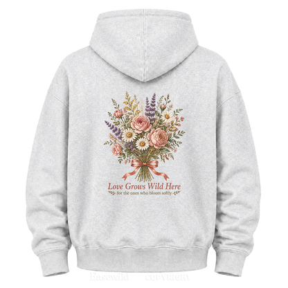 Love Grows Wild Here Vintage Floral Graphic Hoodie