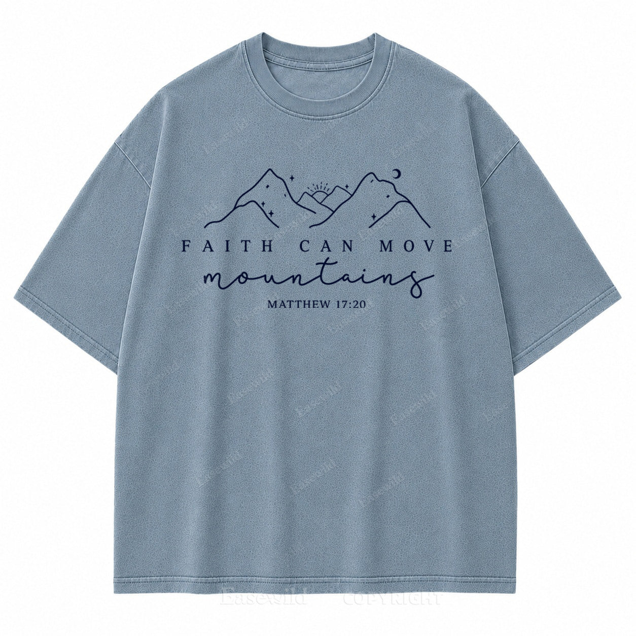 Faith Can Move Mountains Vintage Washed Print Tee