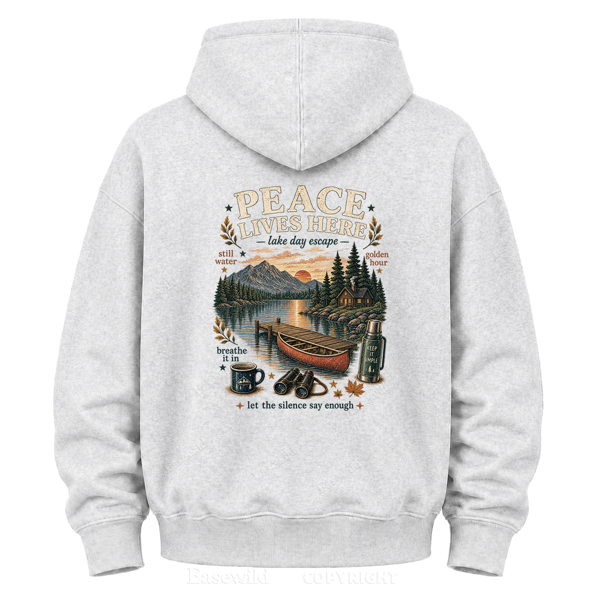 Peace Lives Here Lake Escape Graphic Hoodie