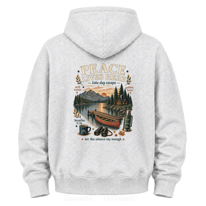 Peace Lives Here Lake Escape Graphic Hoodie
