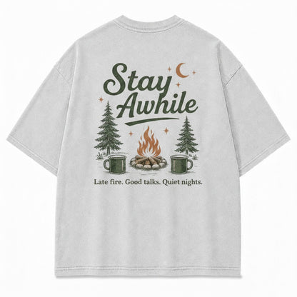 Stay Awhile Campfire Nights Graphic Tee