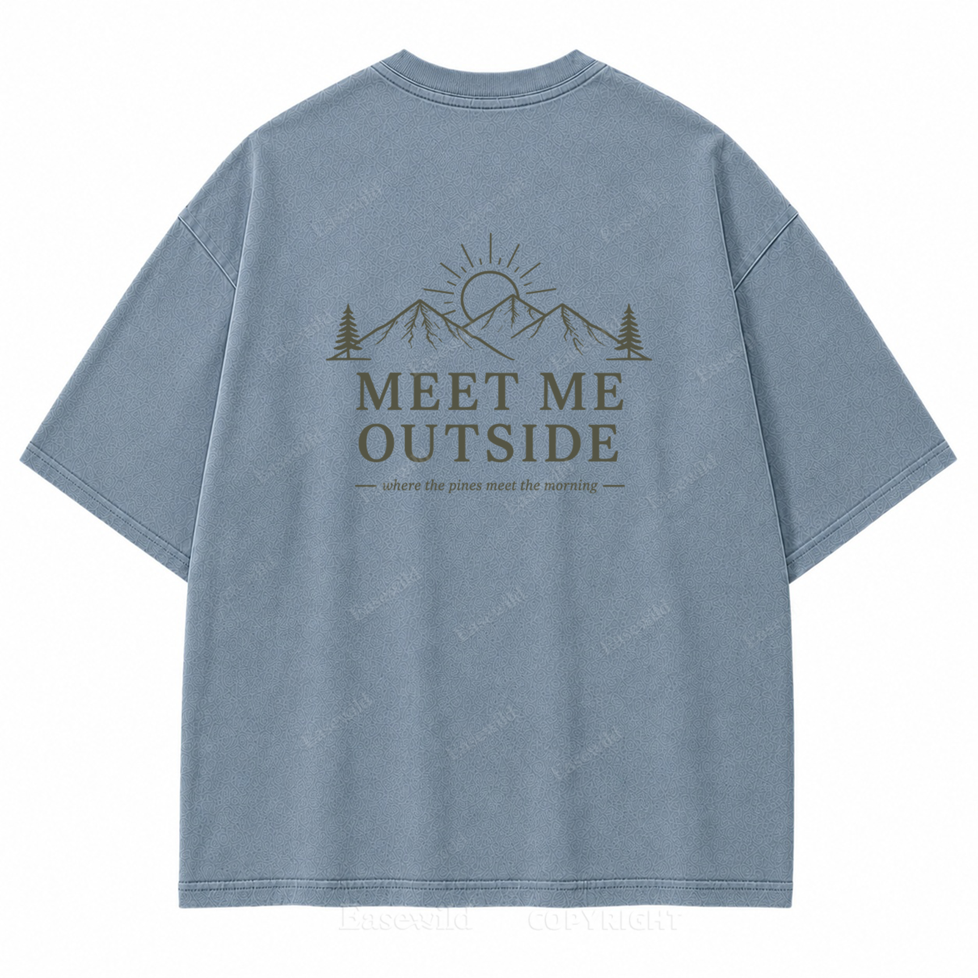 Meet Me Outside Sunrise Washed Back Print Tee