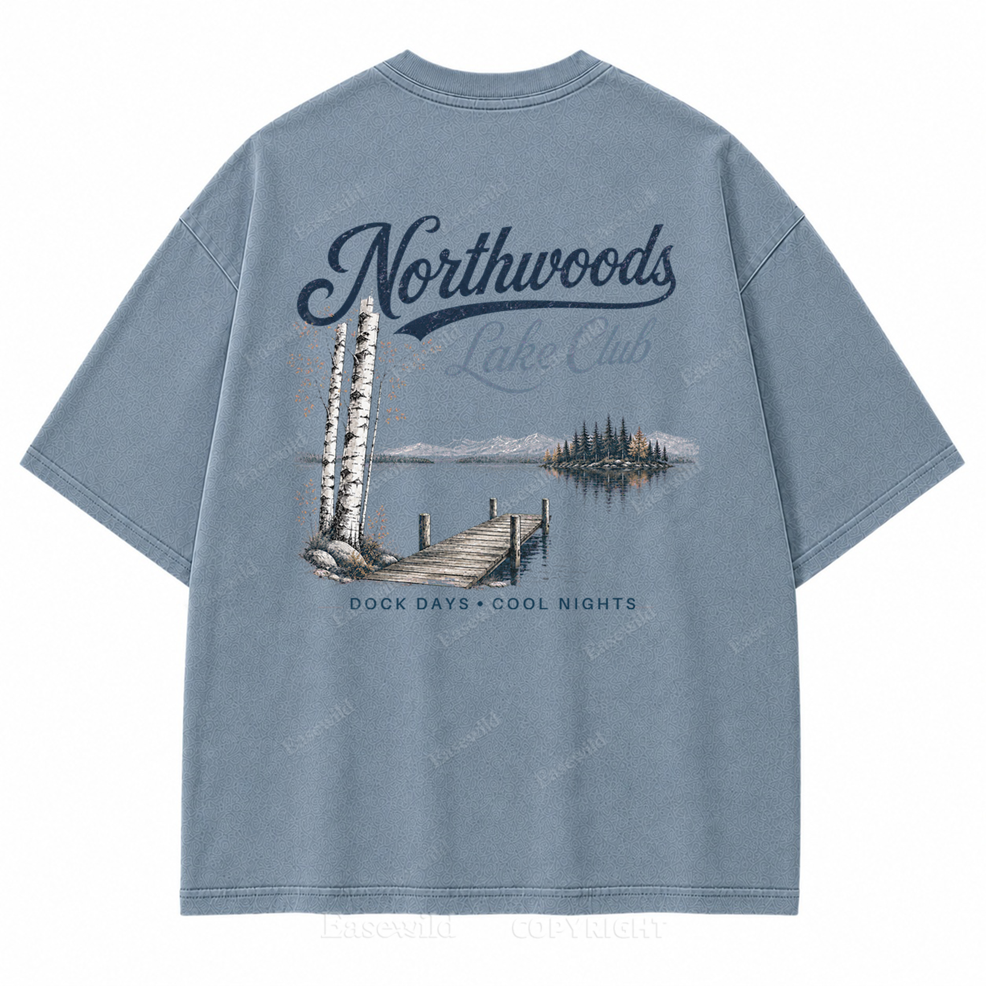 Northwoods Lake Club Vintage Washed Back Print Tee