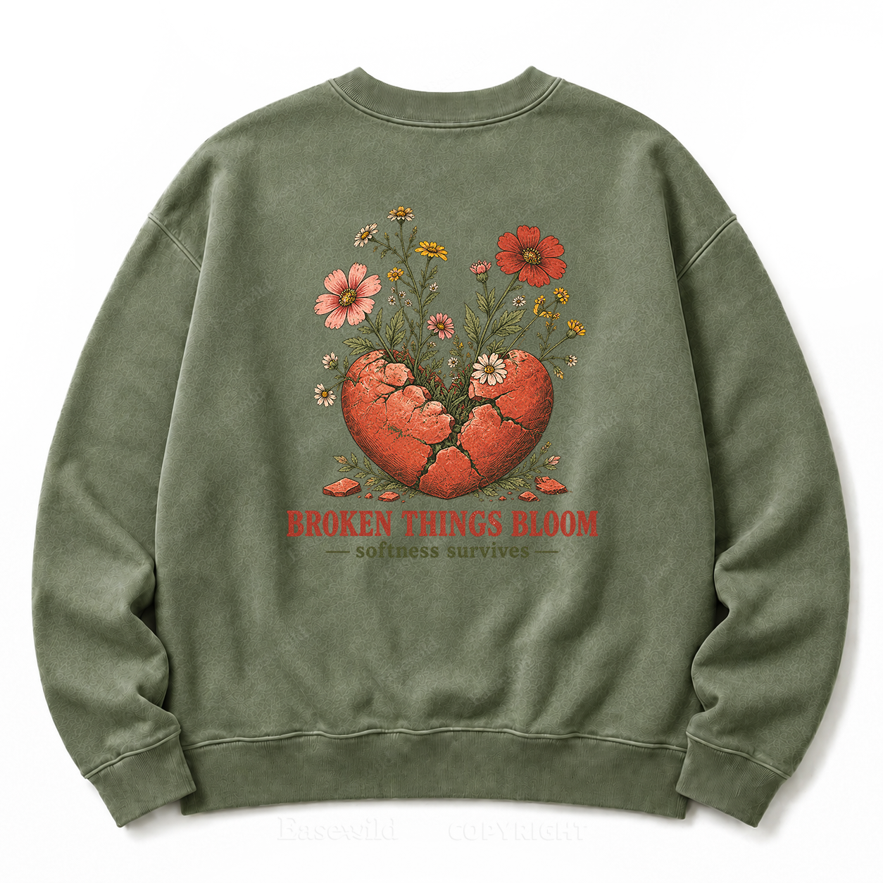 Bloom Through Broken Washed Sweatshirts