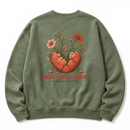 Bloom Through Broken Washed Sweatshirts