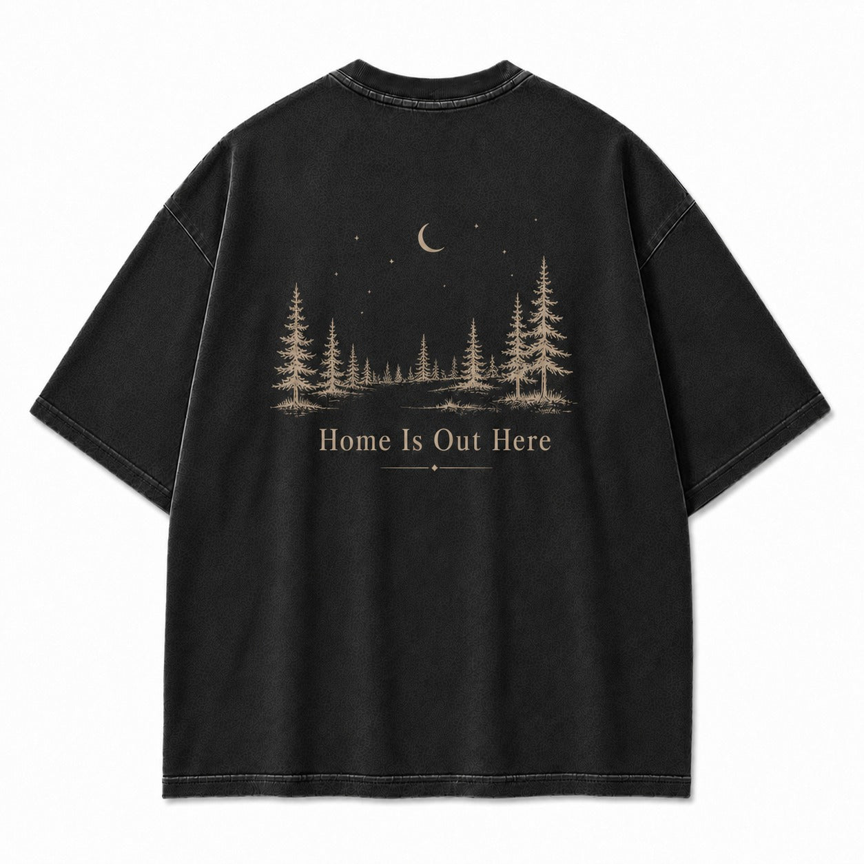 Home Is Out Here Minimalist Forest Tee