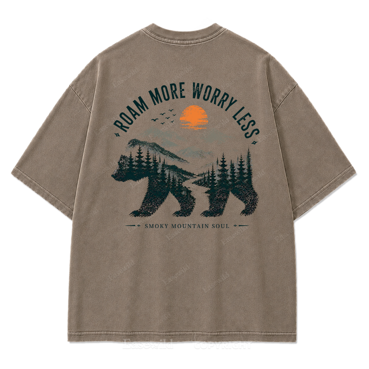 Roam More Worry Less Washed Print Tee
