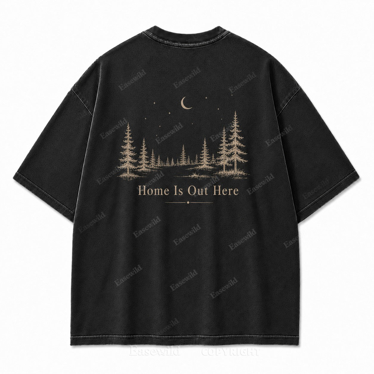 Home Is Out Here Minimalist Forest Tee