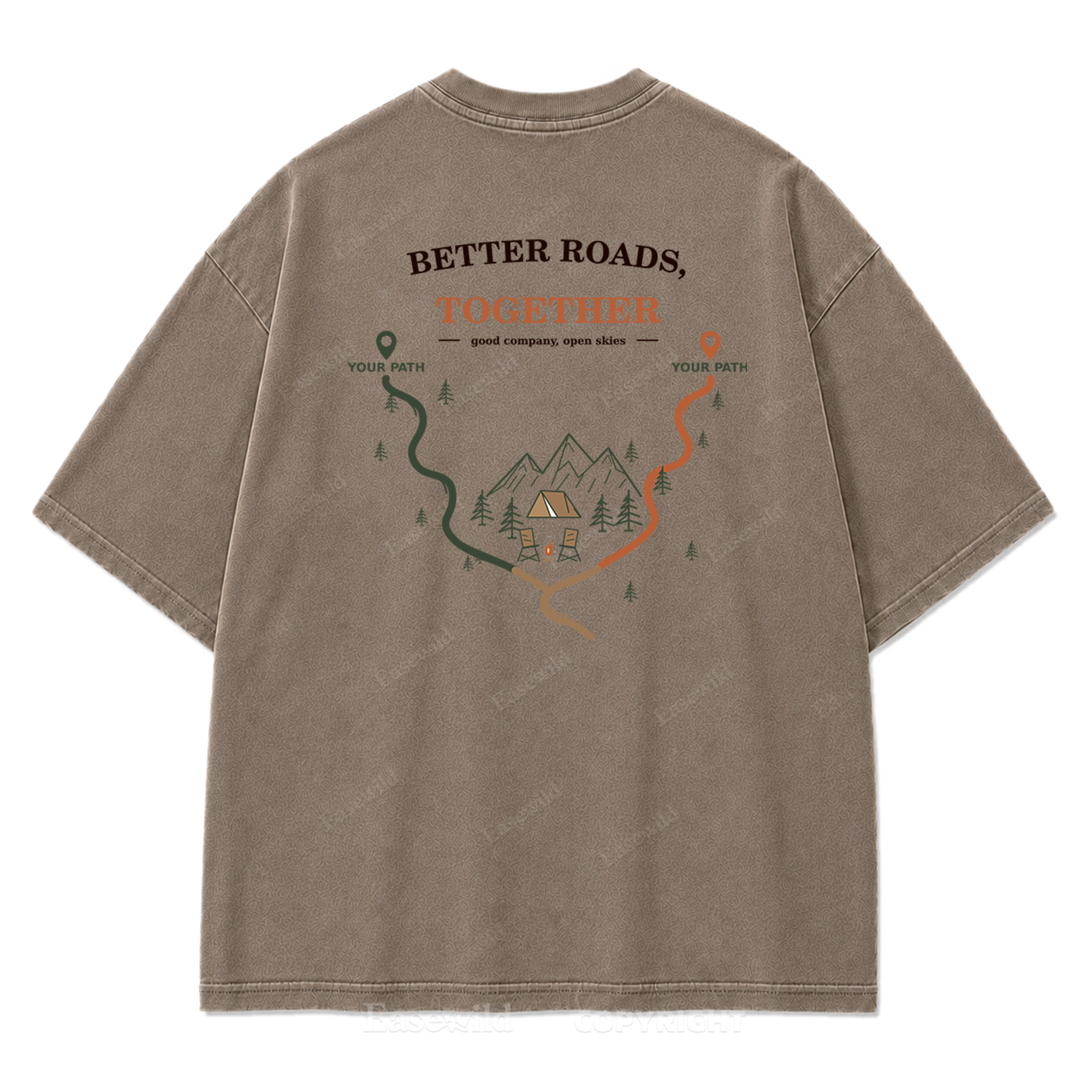 Better Roads Together Washed Print Tee