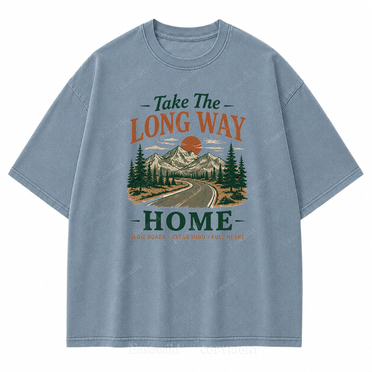 Take the Long Way Home Washed Print Tee