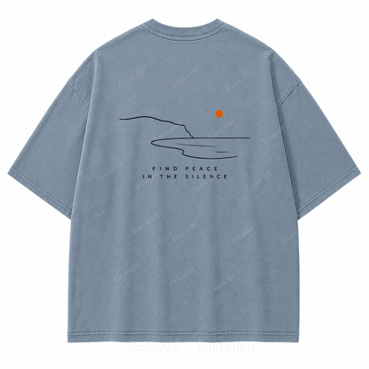 Find Peace in the Silence Washed Back Print Tee