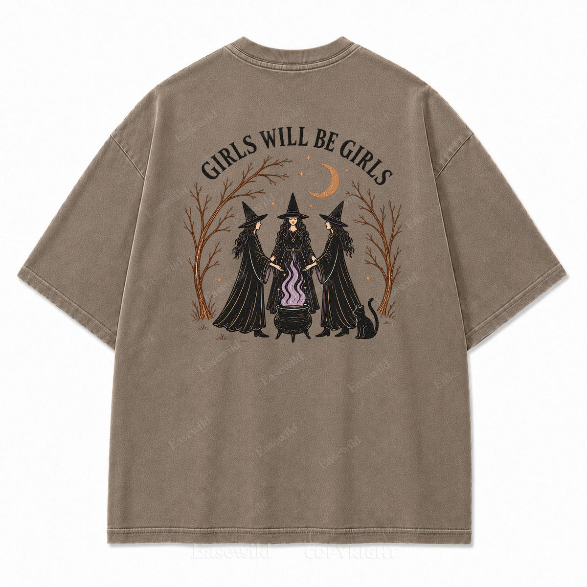Girls Will Be Girls Halloween Washed Graphic Tee