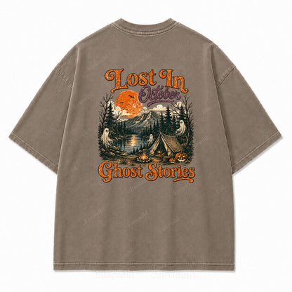 Lost In October Halloween Washed Graphic Tee