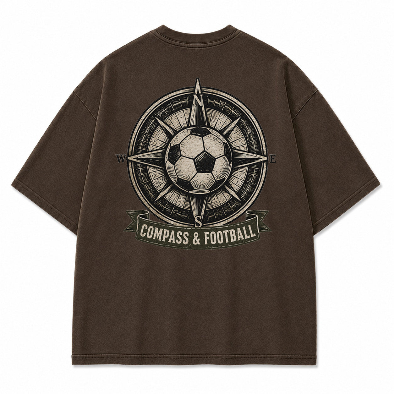 Compass & Football Vintage Graphic T-Shirt