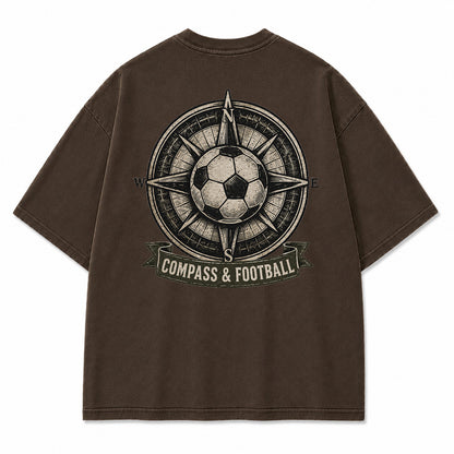 Compass & Football Vintage Graphic T-Shirt