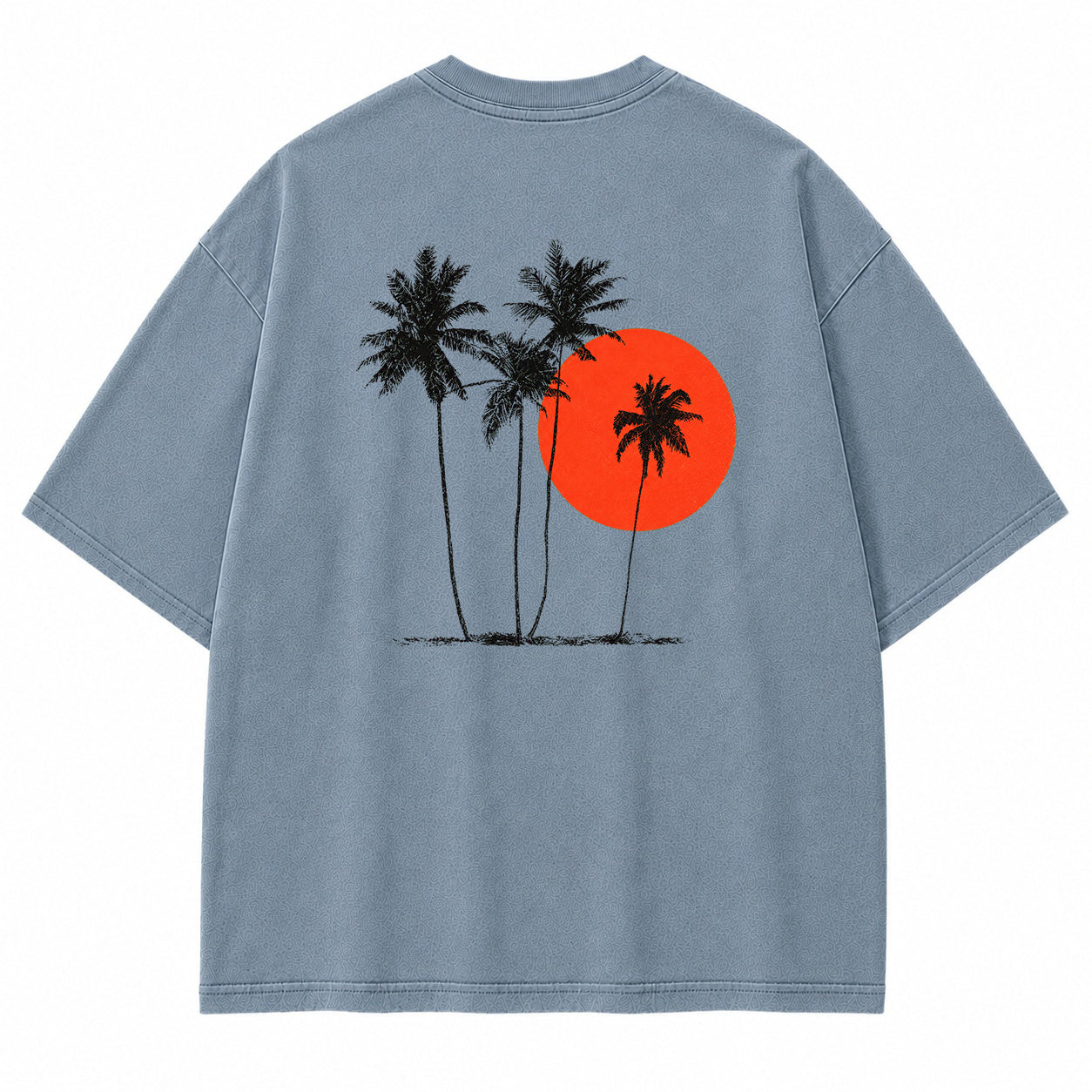 Crimson Palm Sunset Graphic T-Shirt