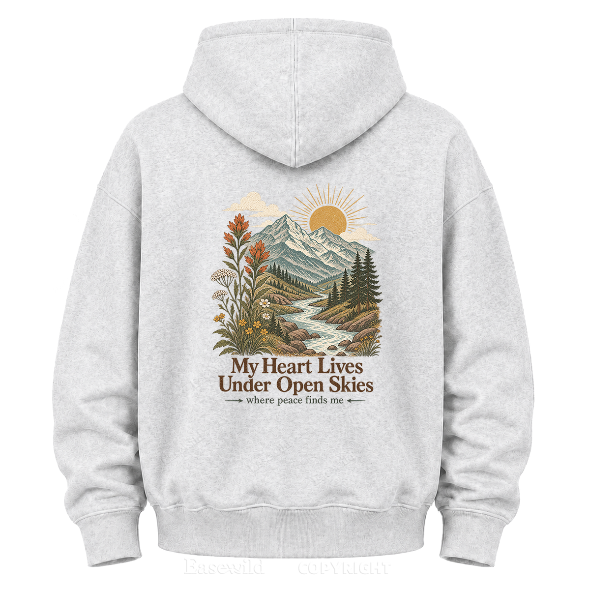 Where Peace Finds Me Vintage Mountain Graphic Hoodie