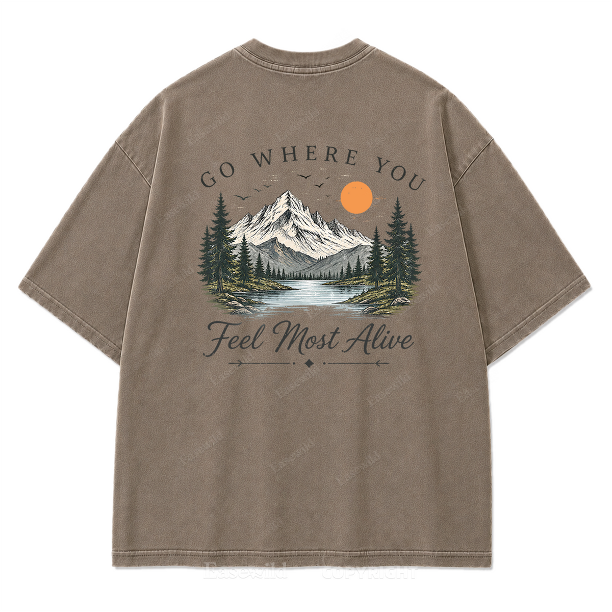 Go Where You Feel Most Alive Lake Washed Print Tee
