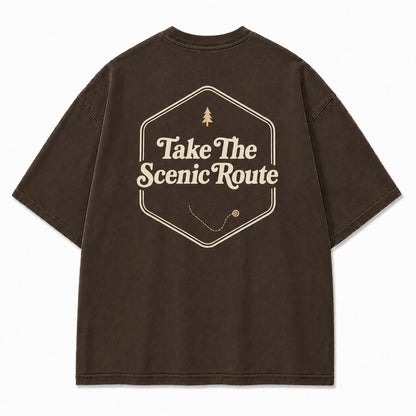 Take The Scenic Route Tee – Minimalist Adventure Graphic